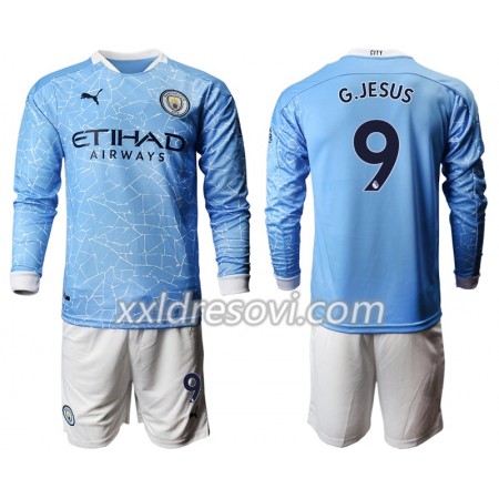 Manchester City Gabriel Jesus 9 Domaći Dječji Komplet Dresovi za Nogomet 2020-2021 Dugim Rukavima (+ kratke hlače)